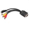 Universal VGA To Video TV Out S-Video AV and 3 RCA Female Converter Cable Adapter