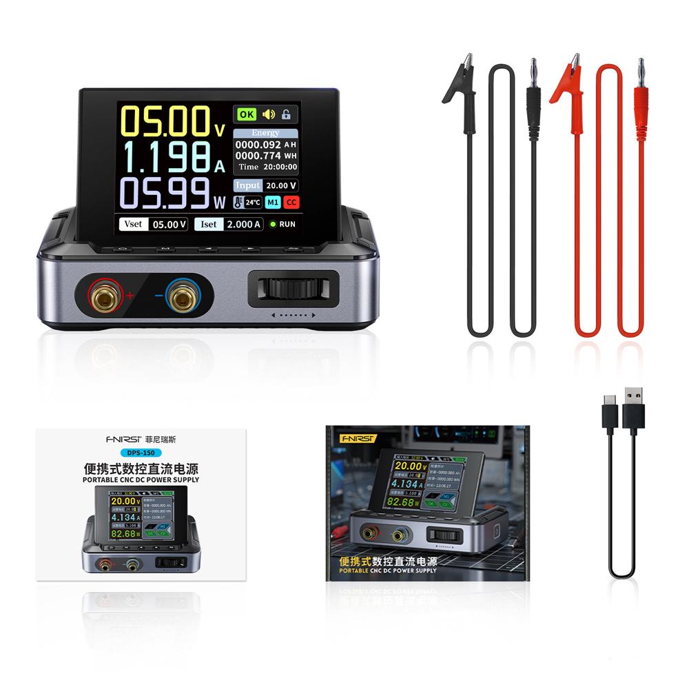 FNRSI DPS-150 DC Power Supply Variable with 100W Fast Charger,0-30V 0-5A Adjustable DC CNC Power Supply, Power Ripple Below 20mV