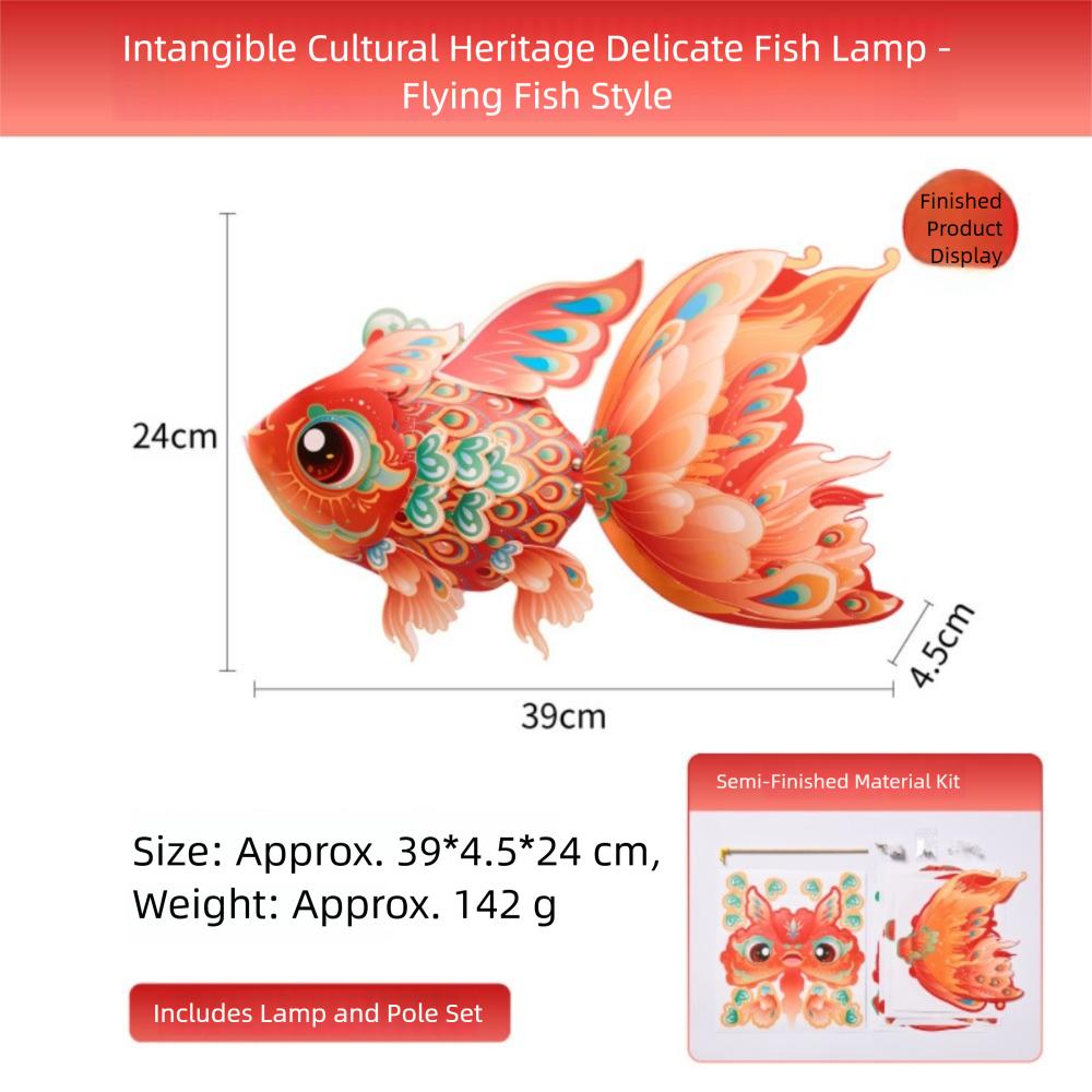Chinese 3D Middle Autumn Festival Lantern Paper Fish Mid Autumn Lotus Lantern Hand Made Rabbit DIY Lantern Material Kit Women