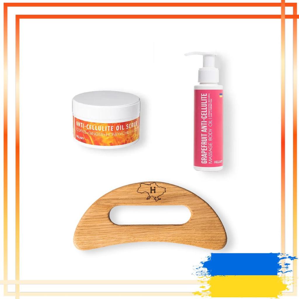 Wooden Gouache Body Scraper + Warming Anti-cellulite Treatment