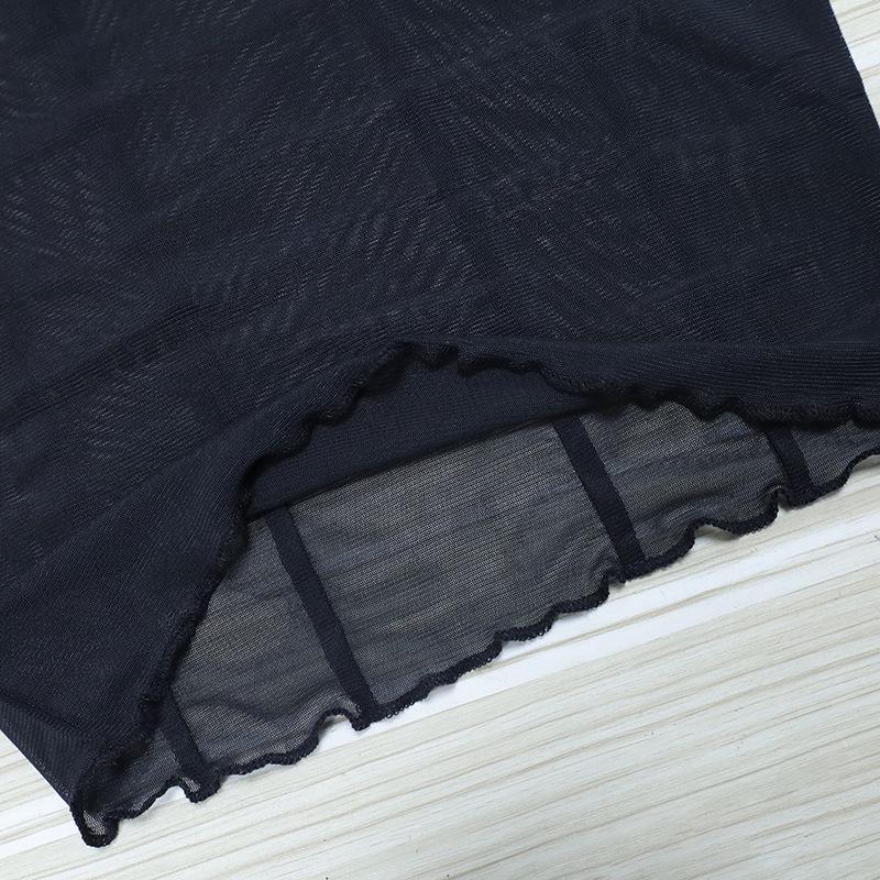 European Style Women's Sexy Round Neck Long Sleeve Mesh See-Through Cropped Top, 2026 Collection.