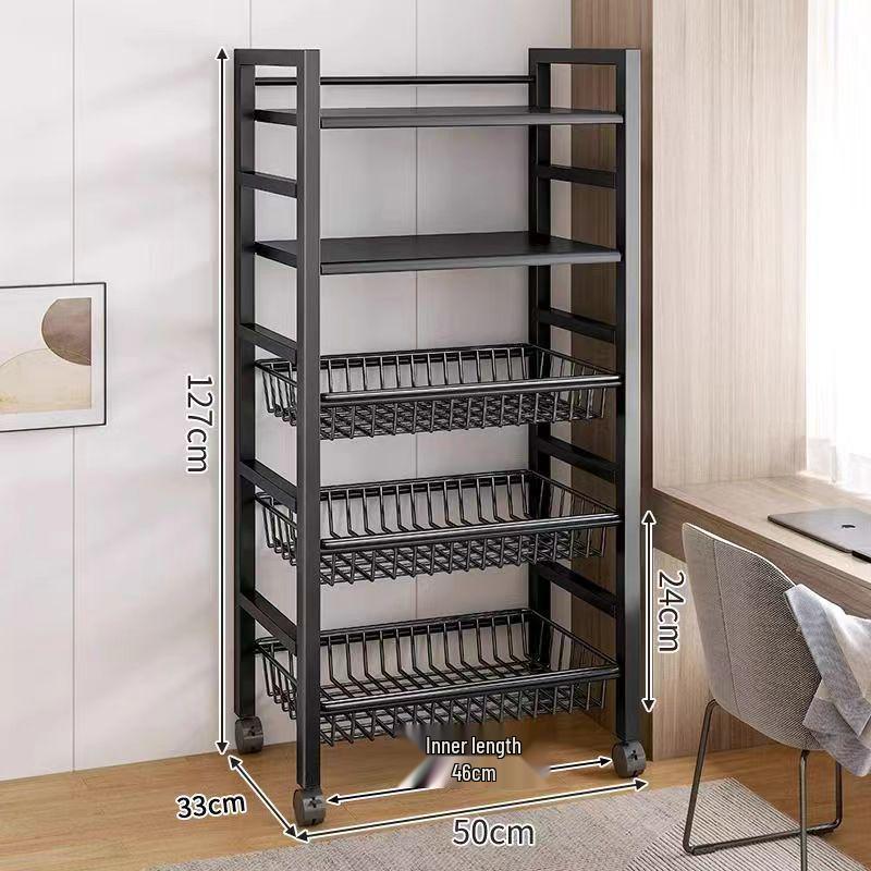 Floor-Standing Multi-Layer Kitchen Storage Rack for Fruits and Vegetables