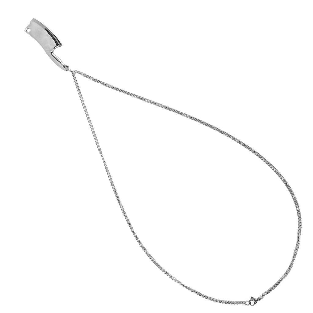 Подвеска-ожерелье из нержавеющей стали в виде ножа для рубки для мужчин Модное ожерелье Ювелирные изделияСеребро