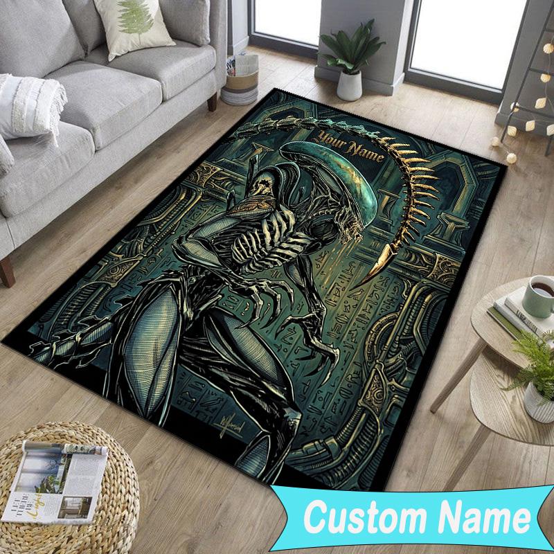 Custom NameAlien Artwork Carpet, Indoor Rug, Chair Rug, Living Rooms, Doormat Made From Polyester Home Decor Birthday Christmas Gifts