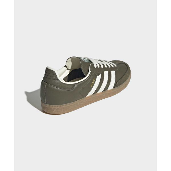 adidas Samba OG Средний Необработанный Хаки Резина Унисекс Кроссовки Коричневый Молочный JR0890