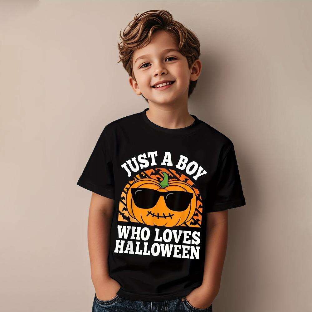 Girl Clothes Funny Terror Pumpkin Graphic T Shirt Boys Girls Halloween Short Sleeve Tops Tees Halloween Gift Party T-Shirt