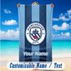 Beach Towel Custom Name Text, Quick Dry Large Towel For Beach HomeManchester City