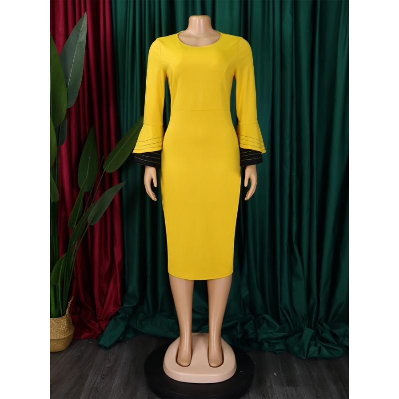 Autumn and Winter Women's Dresses Plus Size Fashion Temperament Elegant Package Hip OL Pencil Dress