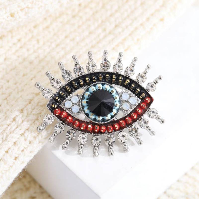 Rhinestone Office Brooch Badge Eye Shaped Pin Fashion Accessory for Parties Trendy Gifts Jewelry