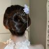 Exquisite Flowers Pearl Tassel Hairpin Fashion Flower Headdress Ancient Style Hair Stick  Hanfu