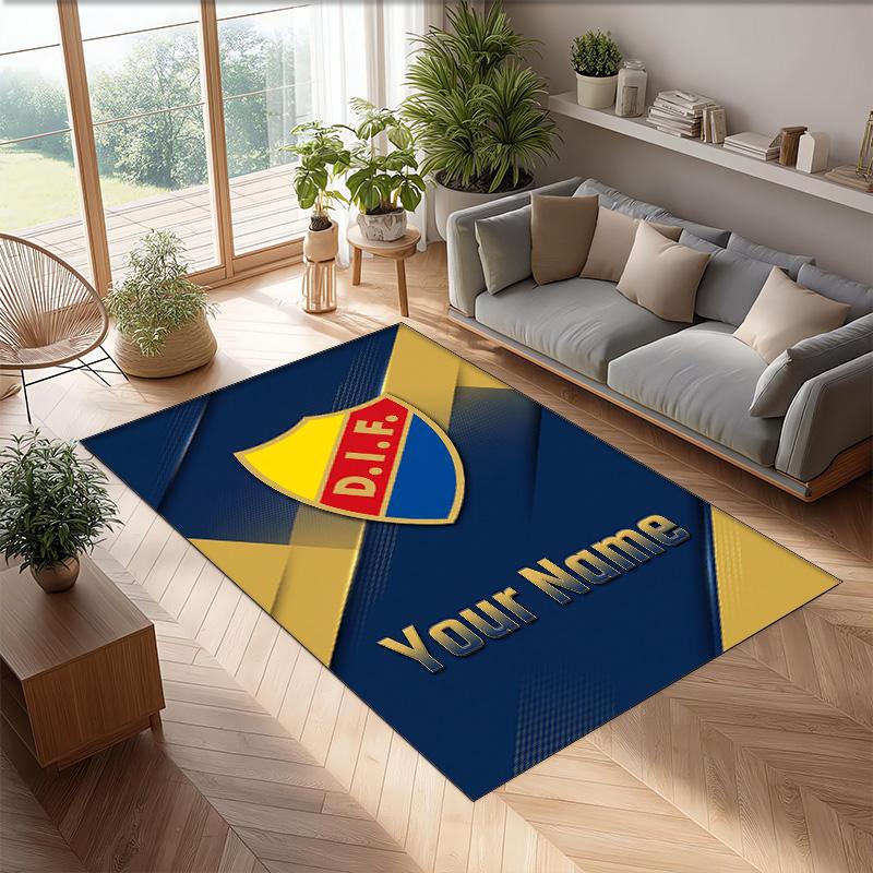 Djurgårdens IF Printed Crystal Velvet Rug Non‑Slip Crystal Velvet Carpet For Sofa Bedroom Indoor Home Decoration