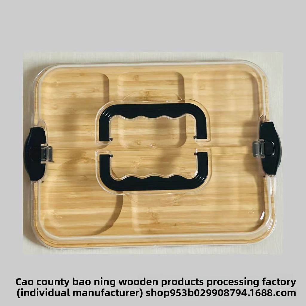 Бамбуковая деревянная доска для сыра с отделениями для сервировки на кухне, пикнике и в ресторане
