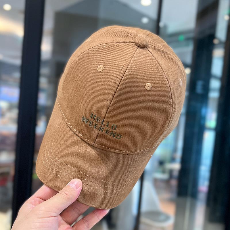 Embroidered Alphabet Baseball Cap Male Female Young Couple Student Hard Top Cap Vintage Sun Hat