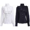 Pirate Blouse Ruffled Shirt Womens White Long Sleeve Victorian Blouse Womens Gothic Lolita Shirt