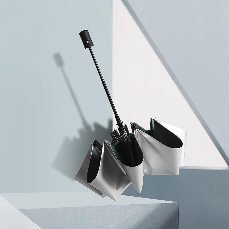Titanium Silver Glue Three-fold Automatic Umbrella Sunscreen Parasol Small Fresh Pocket Weather and Rain Vinyl Folding Umbrella