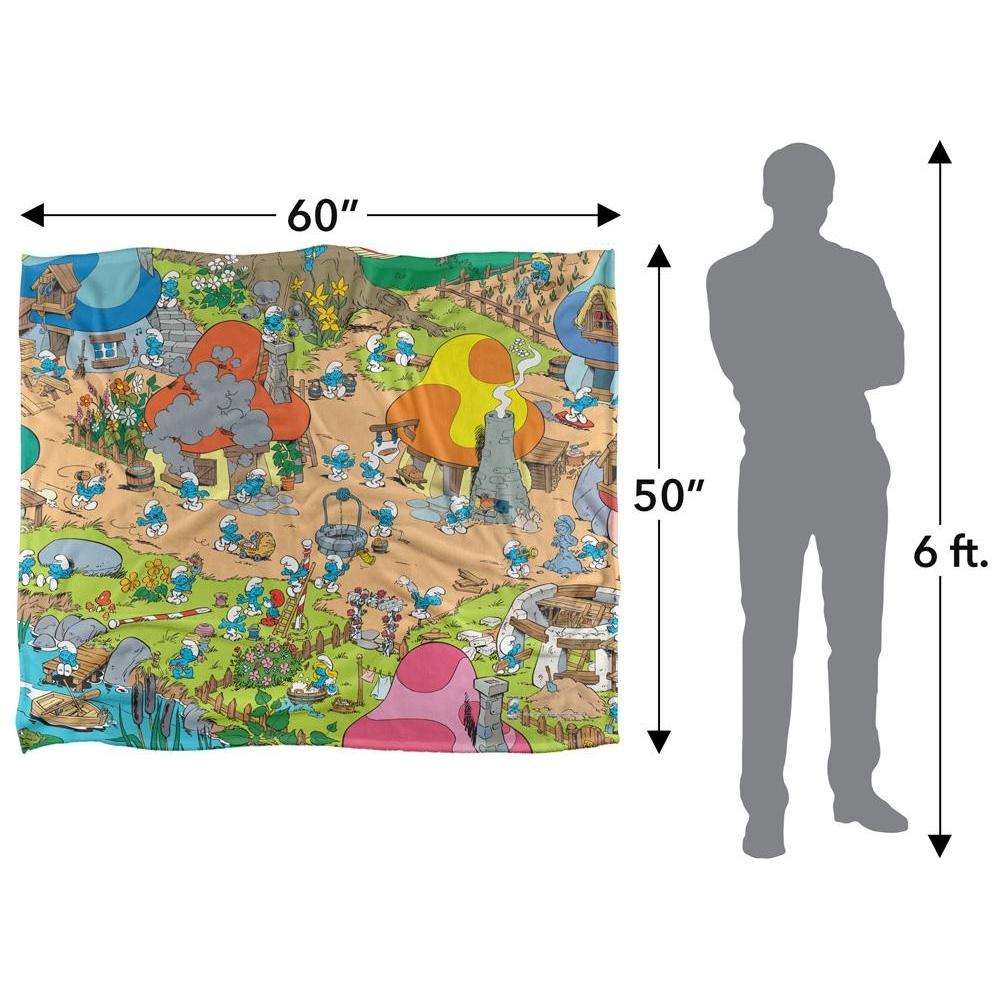 The Smurfs Silky Village Supersoft Blanket