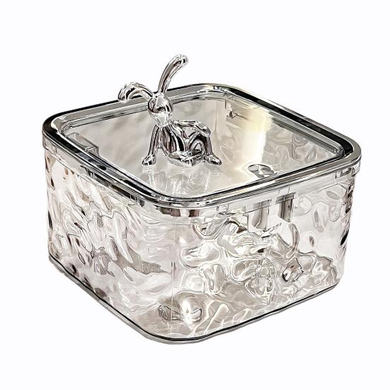 Transparent Storage Box Desktop Organizer With Press Type Lid Dressing Table Storage
