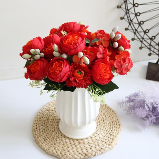 Практичная искусственная гортензия с ярким цветом листьев, не выцветающая