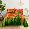 Tulip Bed Sheets Set With Pillows Case Flowers Bedsheet With Pillowcase 2 Pcs 3Pcs For Single Double Beds King Full Twin Size