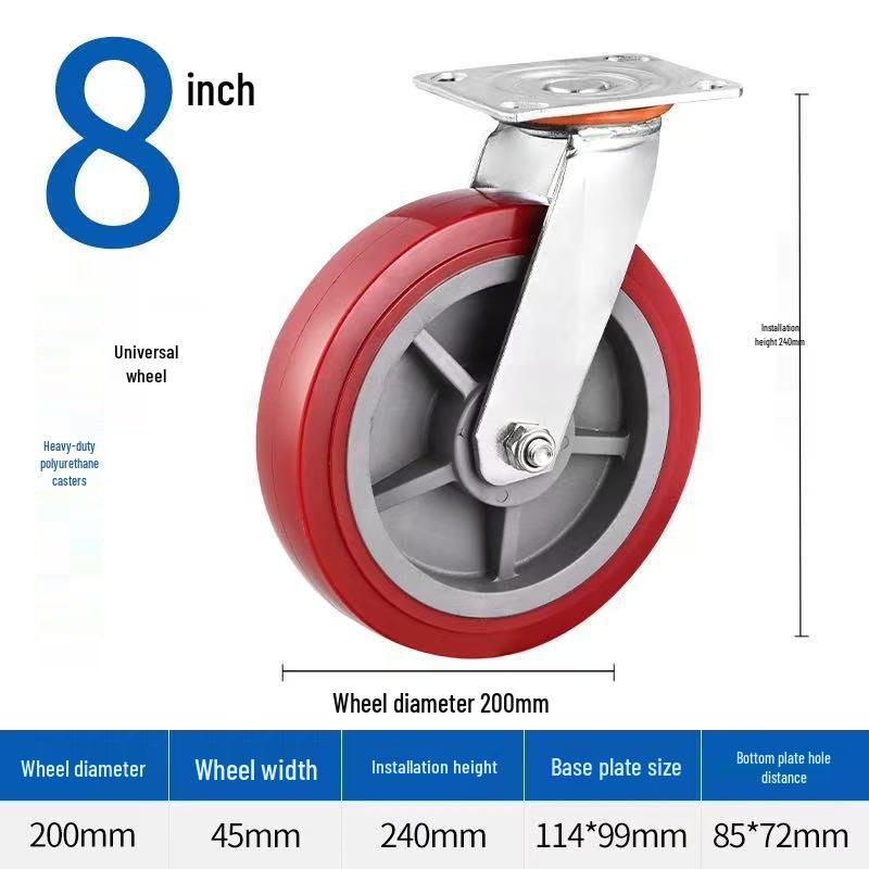 Silent Heavy Duty Polyurethane Caster Wheels for Trolley Carts (45-68 inch)
