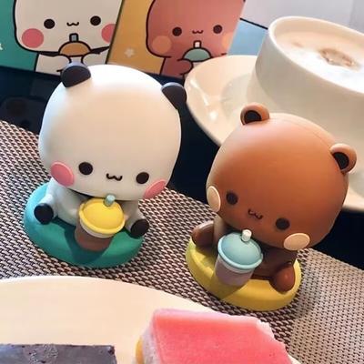 1 шт. Милая фигурка панды в подарок, коллекционная, игрушка-животное Бубу Дуду, кавайные мультяшные миниатюры, украшение для дома