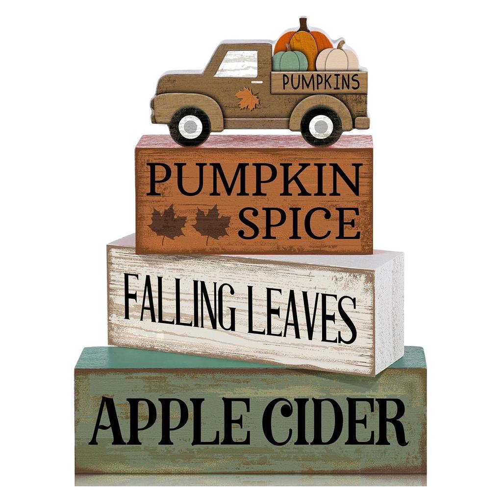 4Pcs Football Table Decorations Football Tiered Tray Decor Sport Game Centerpiece Sign Decorative Rugby Stack Block Gift for Fans Club Tailgate