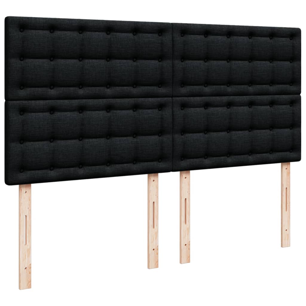 Box Spring Bed with Mattress Black 200x200 cm Fabric
