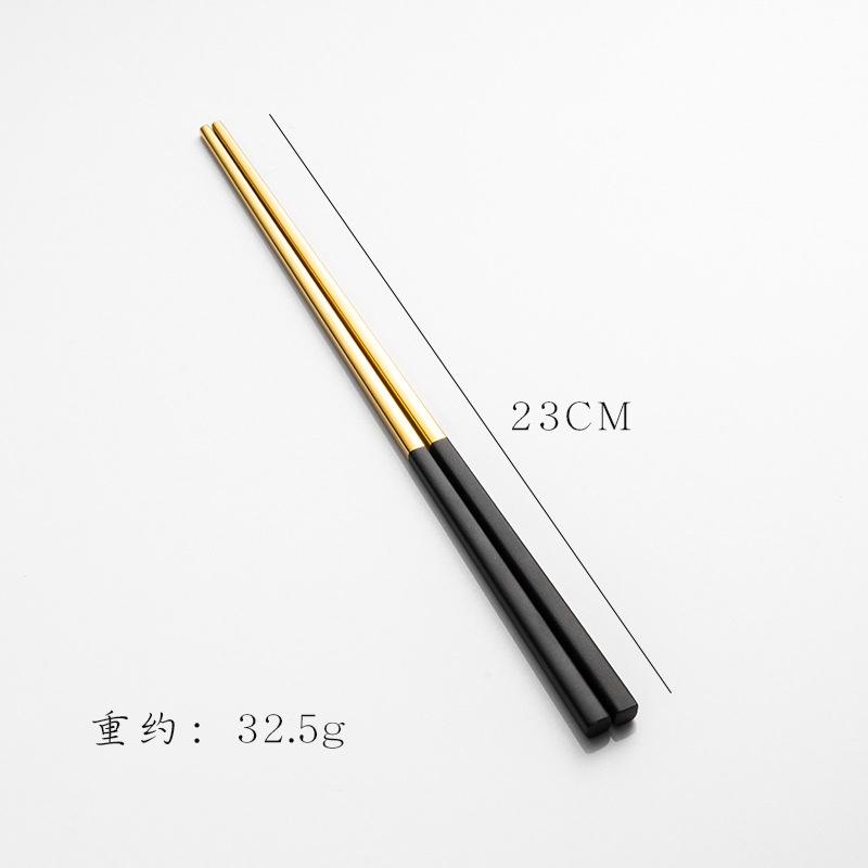 304 Stainless Steel Square Chopsticks Titanium Rose Sushi Colorful Chinese Japanese Chopsticks