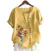 Women's Casual Short Sleeve Top with Round Neck and 11 Vibrant Floral Prints