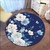 Blue and White Floral Pattern Ceramic PlateRound Non-Slip chair mat chair carpet for office Rugs for Office Decor Gift For Valentine's Day Mother's Da
