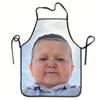 1pc Funny Hasbulla Smile Bib Apron - Durable Polyester Unisex Kitchen Apron For Cooking, Baking, BBQ, Painting, Picnic - Humorou