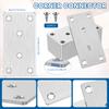 20Sets Flat Bracket 201 Stainless Steel Connector Multipurpose Repairing Plate with Screws Portable Wooden Furniture Fasteners