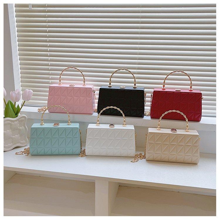 Luxury Hand Bags For Women Metal Handle Boxy Totes Fashion Quilted Pattern Bag Women's Branded Trending Famous Clutch Box Bag