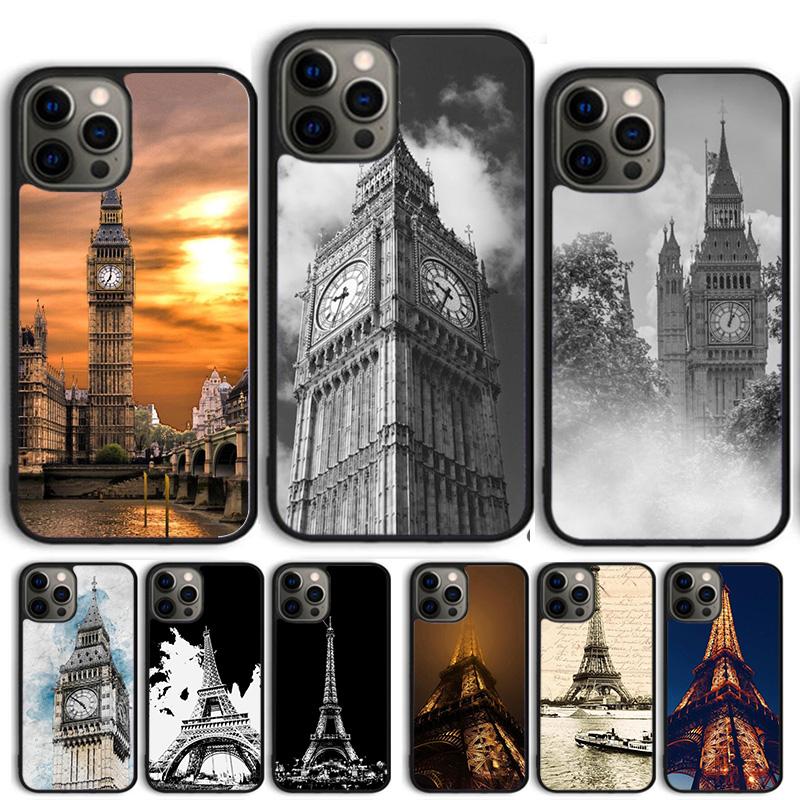 Чехол для телефона London Eye Eiffel Tower Big Ben Для iPhone 17 Air 14 15 16 13 12 Чехол Для Apple Pro Max 6S Plus