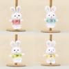 Cute Rabbit Plush Toy With Short Pile Fabric For Bag Decoration And Collection