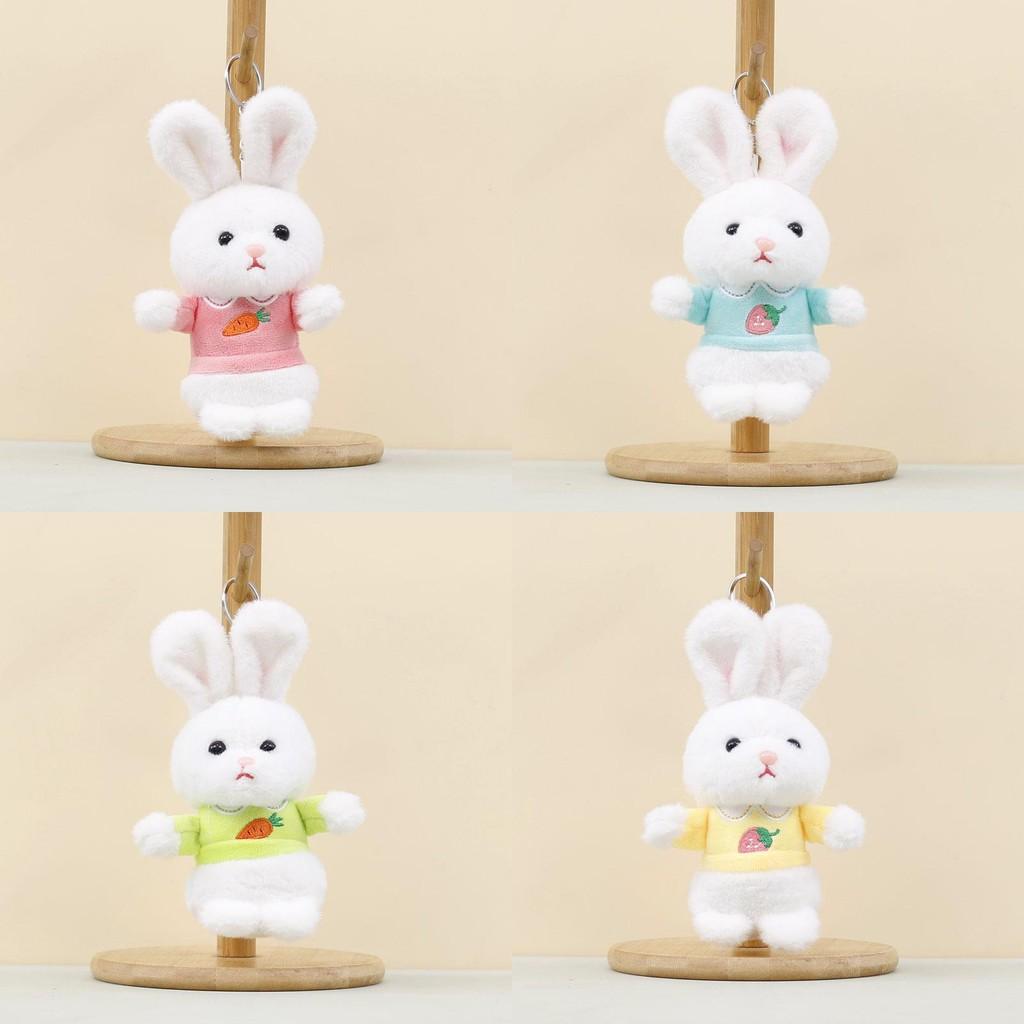 Cute Rabbit Plush Toy With Short Pile Fabric For Bag Decoration And Collection