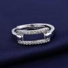 New Arrival Stylish Trendy Rectangle Hollow Sterling Silver Tone Open Trendy Stylish Women Finger Ring Gathering Gathering Souvenir Gift Idea