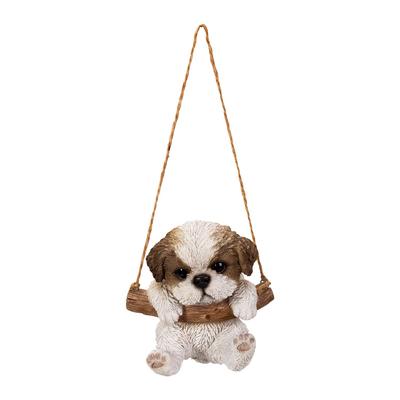 Убия Ши-тцу Подвесное украшение, 11,4 x 9 x 13 см, Фигурка куклы, Украшение животного, Декор для сада, Собака, H16669