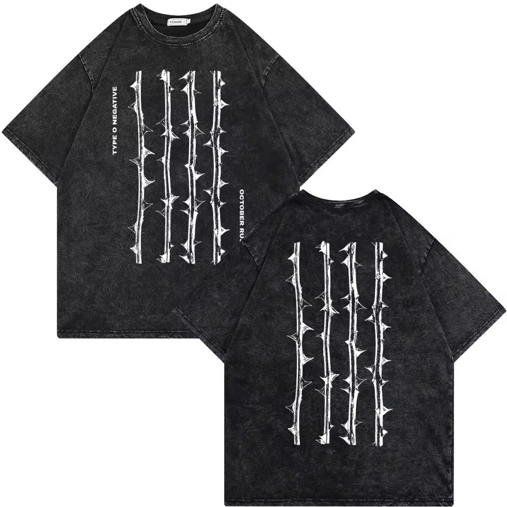 Рок-группа Type O Negative Suspended In Dusk Streetwear Washed Vintage Tshirt Oversize Tee Men women Casual Top