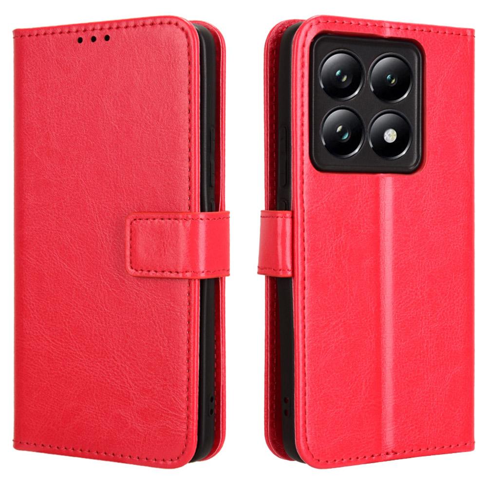 Чехол для Xiaomi 14T Pro, чехол-бумажник из ПУ-кожи с текстурой Crazy Horse