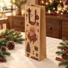 Decorative Paper Bags for Presents Christmas Wine Gift Bag, Reusable Bottle Bag with Handle, Santa Tree Party Packaging Wreath Print Festive