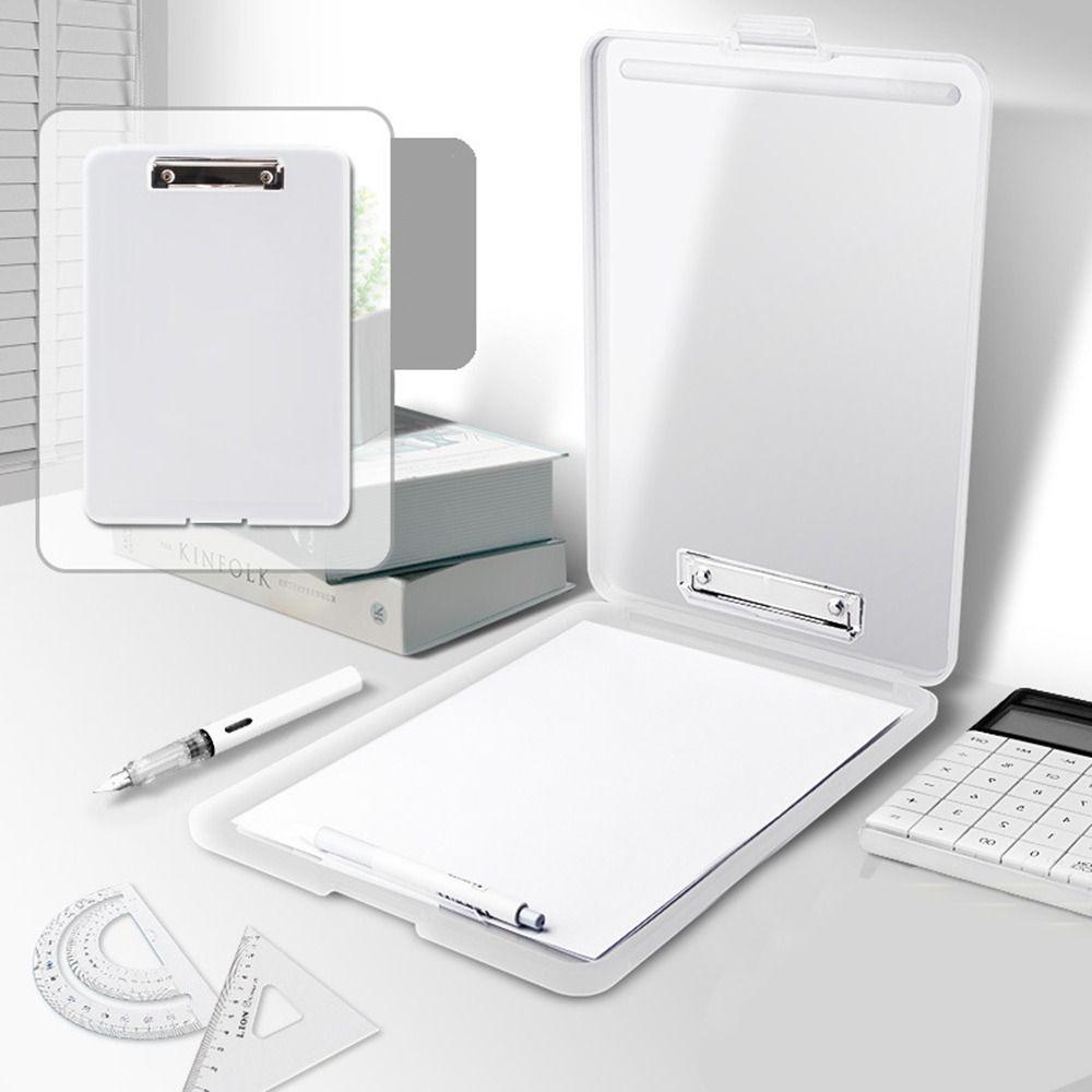 A4 File Folder A4 File Clipboard Box Case Large Capacity Waterproof Memo Clip Board Plastic File Storage File Organizer Student