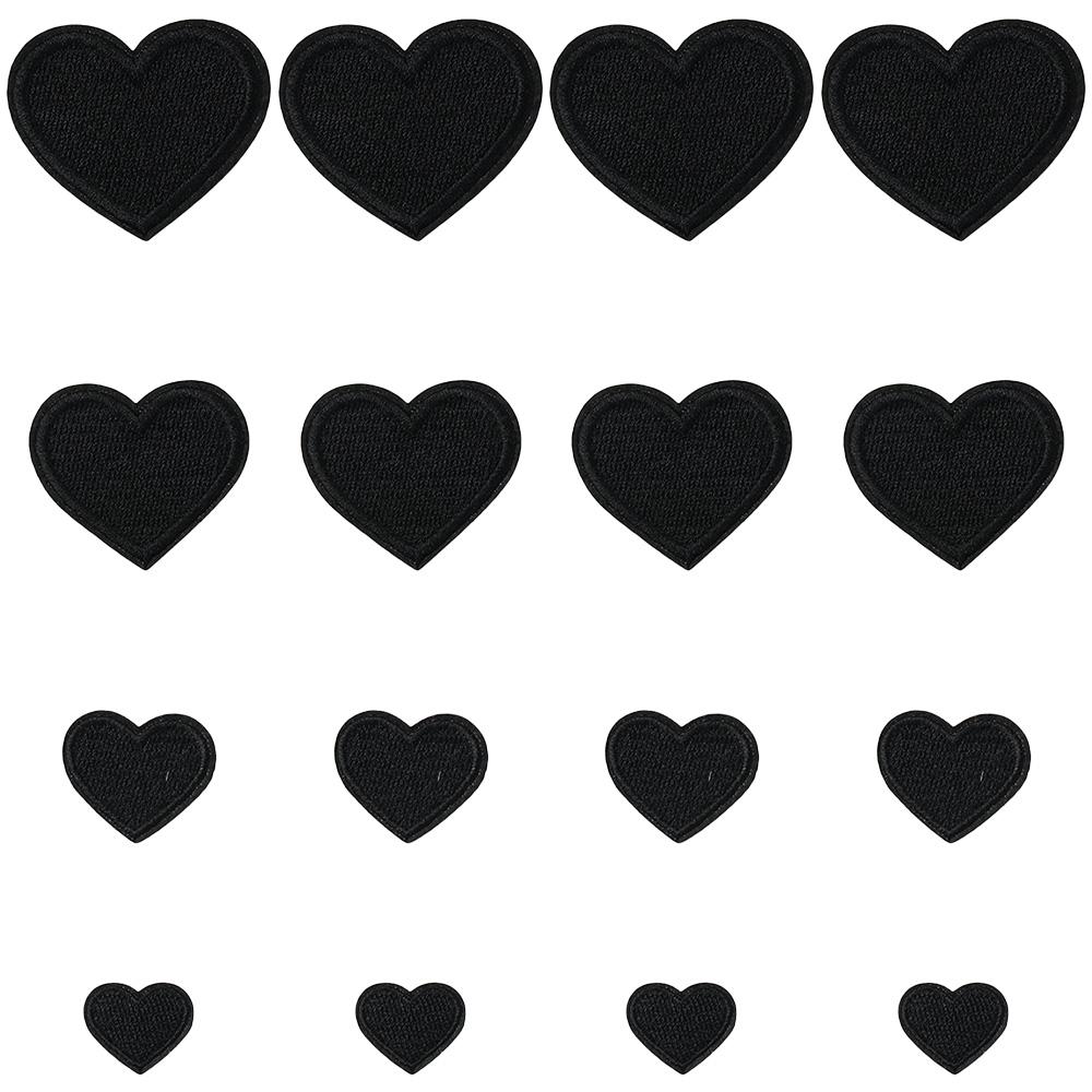 Red Iron On Heart Patches for Clothing Heart Shape Embroidered Pattern Patches  Backpacks