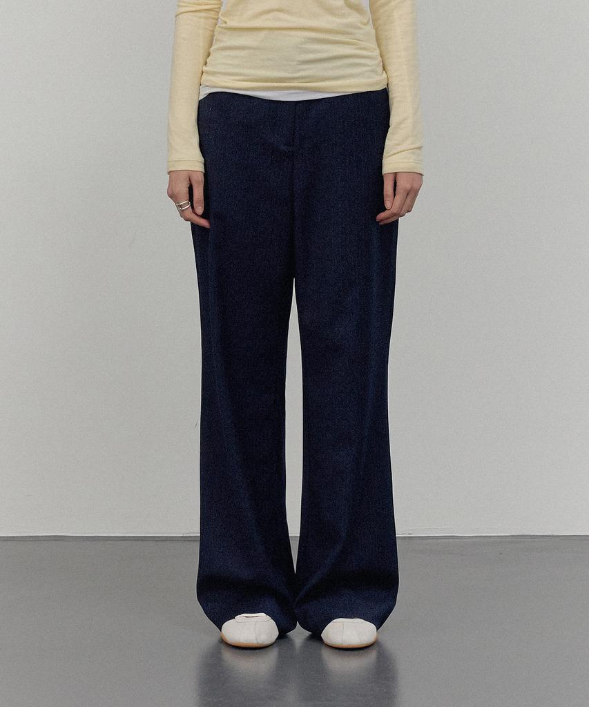 CITTA Pinstripe Bootcut Trousers_Ctb540 (Navy)