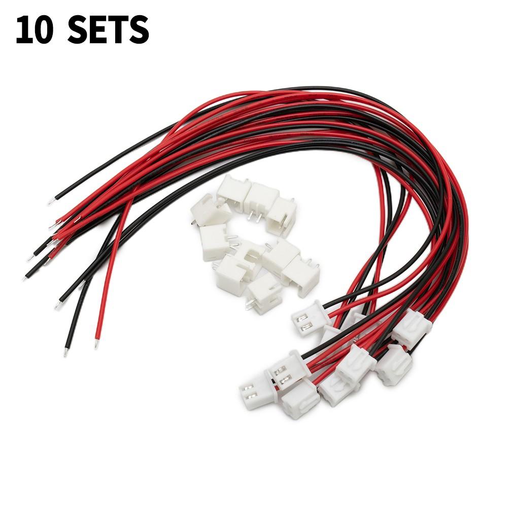 10 Sets 2 Pin Mini For JST XH2.54mm 24AWG Connector Plug With Wires 200mm Tool