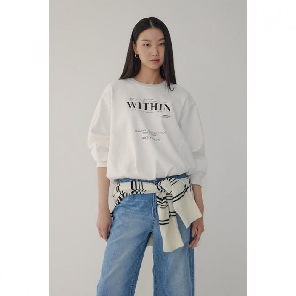 Vov Lettering Pleats Banding Hem Sweatshirt 7116140201