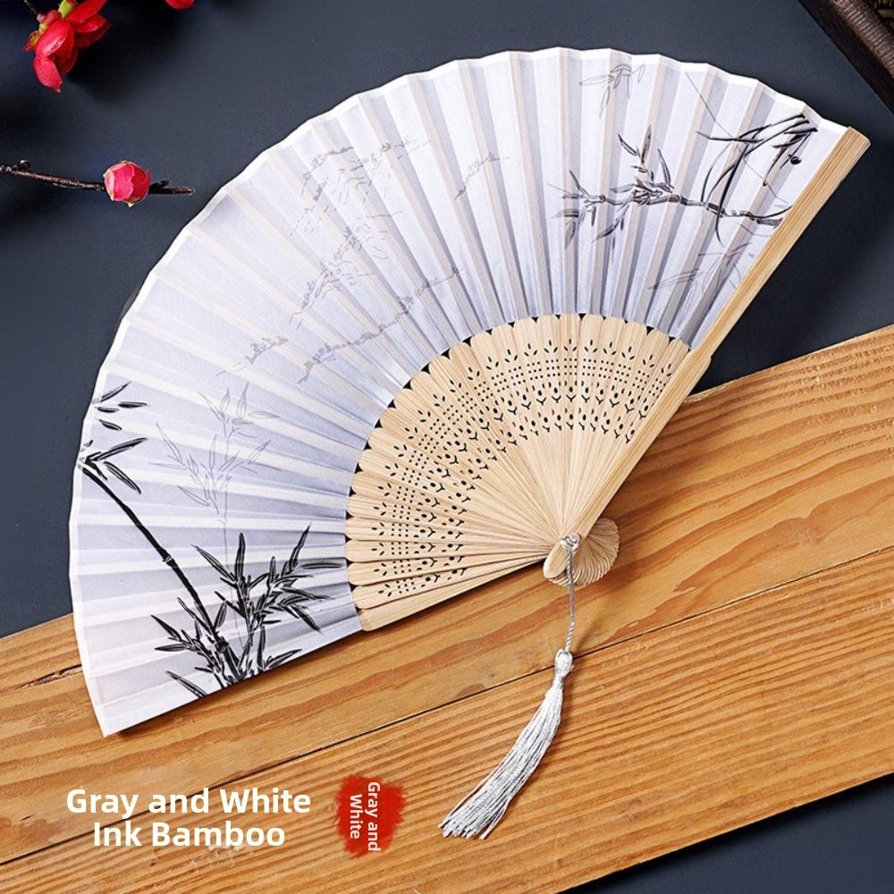 Tassel Elegent Female Fan Folding Fan Bamboo Classical Dance Fan Home Decoration