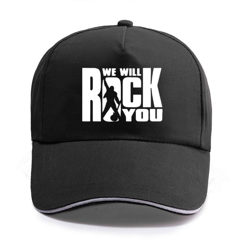 Cotton Trucker Caps We Will Rock You Print Baseball Cap Unisex Women Unisex Fashion Queen Rock Band Fans Rock Roll Hip Hop Hats
