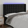 VidaXL LED Headboard Bedroom Furniture Double Bed Accessory Head of Bed Frame Interior Black 3124156