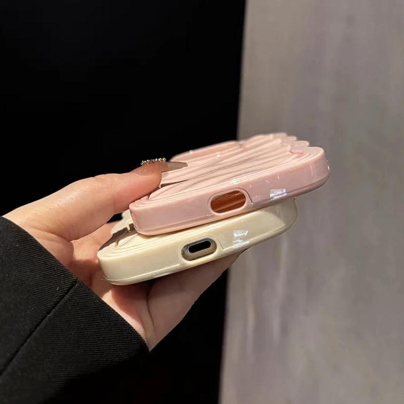 Luxury Wavy pattern Candy Phone Case For iPhone 11 12 13 14 15 16 Pro Max Shockproof Silicone Bumper Cover